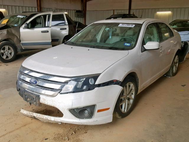 3FAHP0JA1AR366689 - 2010 FORD FUSION SEL WHITE photo 2