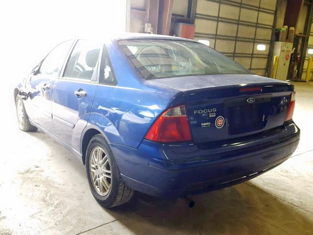 1FAFP34N66W163664 - 2006 FORD FOCUS ZX4 BLUE photo 3