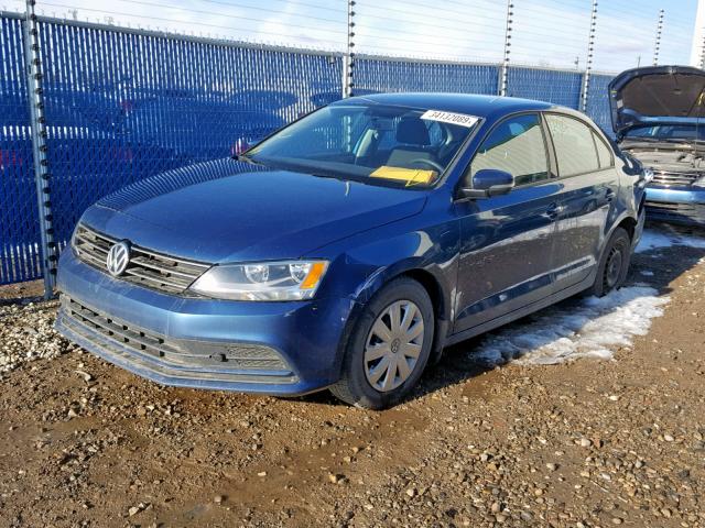 3VW1K7AJ8FM347657 - 2015 VOLKSWAGEN JETTA BASE BLUE photo 2