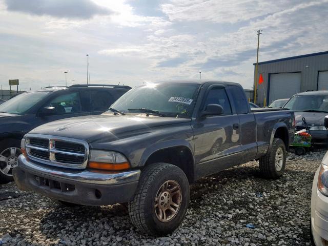 1D7HG12K54S749461 - 2004 DODGE DAKOTA SXT GRAY photo 2