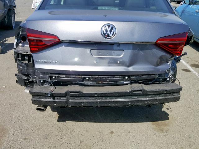 1VWBA7A38JC017441 - 2018 VOLKSWAGEN PASSAT SE GRAY photo 9