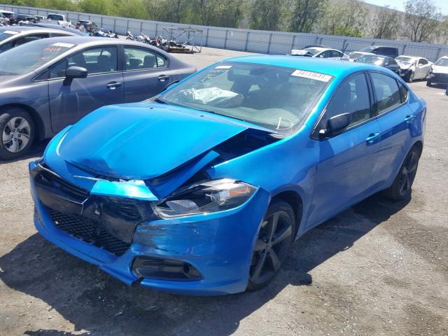 1C3CDFBB2GD518203 - 2016 DODGE DART SXT BLUE photo 2