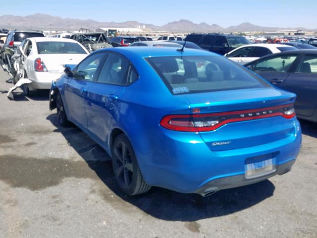 1C3CDFBB2GD518203 - 2016 DODGE DART SXT BLUE photo 3