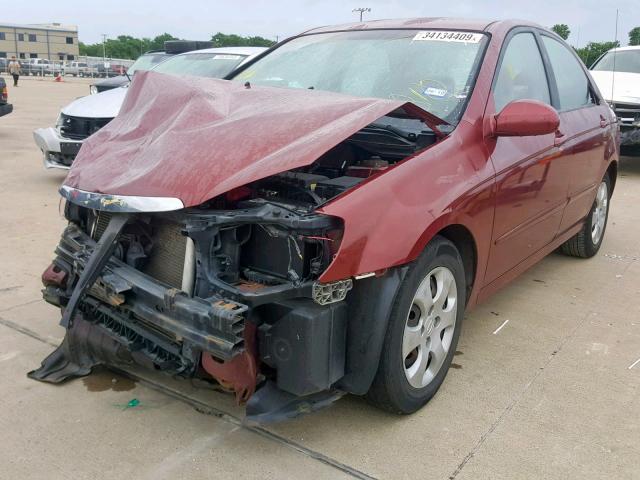 KNAFE121275404600 - 2007 KIA SPECTRA EX RED photo 2