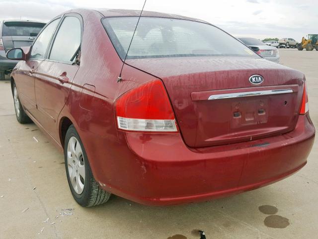 KNAFE121275404600 - 2007 KIA SPECTRA EX RED photo 3