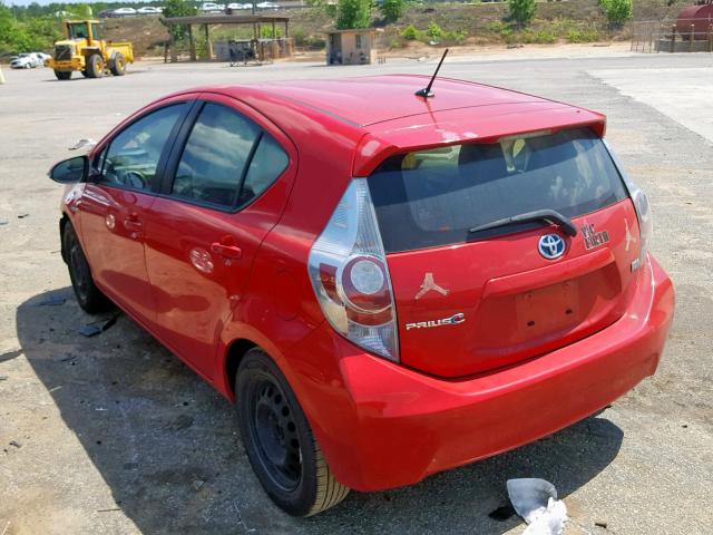 JTDKDTB32E1559444 - 2014 TOYOTA PRIUS C RED photo 3