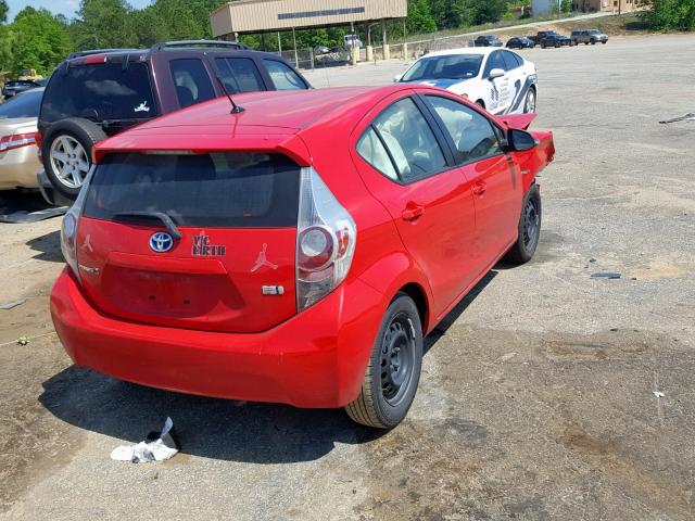 JTDKDTB32E1559444 - 2014 TOYOTA PRIUS C RED photo 4