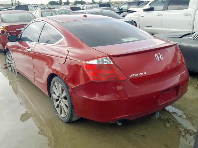 1HGCS22848A016098 - 2008 HONDA ACCORD EXL RED photo 3