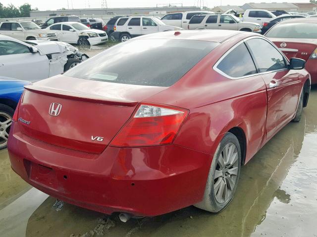 1HGCS22848A016098 - 2008 HONDA ACCORD EXL RED photo 4