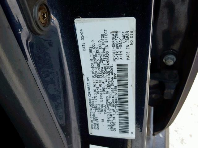 JTLKT324640166759 - 2004 TOYOTA SCION XB 蓝色 照片 10