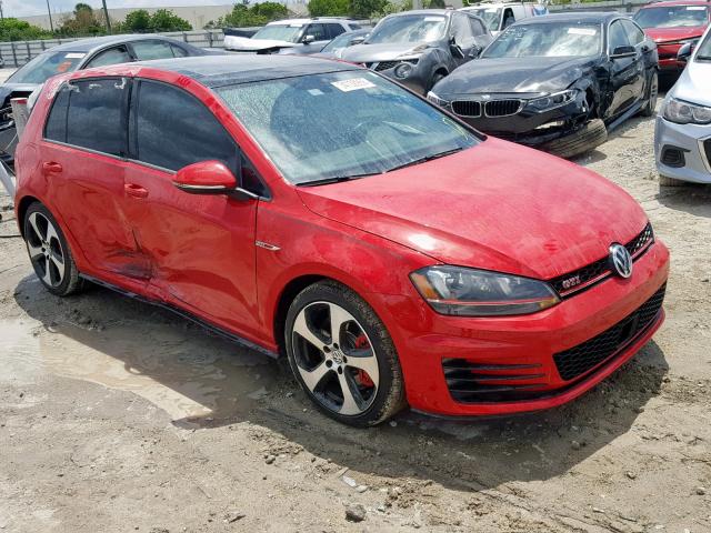 3VW447AU6HM033994 - 2017 VOLKSWAGEN GTI S/SE RED photo 1