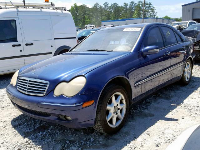 WDBRF61J82F279471 - 2002 MERCEDES-BENZ C 240 BLUE photo 2