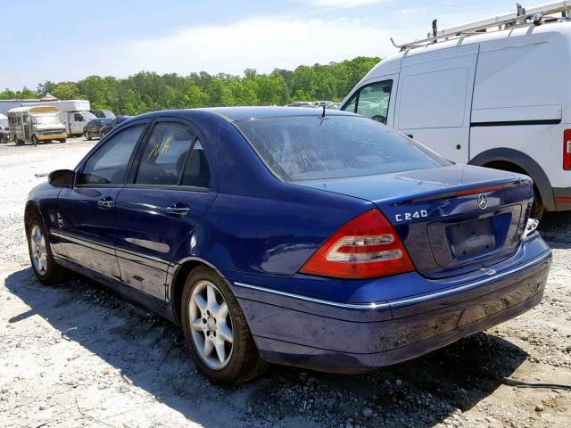 WDBRF61J82F279471 - 2002 MERCEDES-BENZ C 240 BLUE photo 3