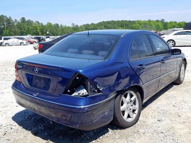 WDBRF61J82F279471 - 2002 MERCEDES-BENZ C 240 BLUE photo 4