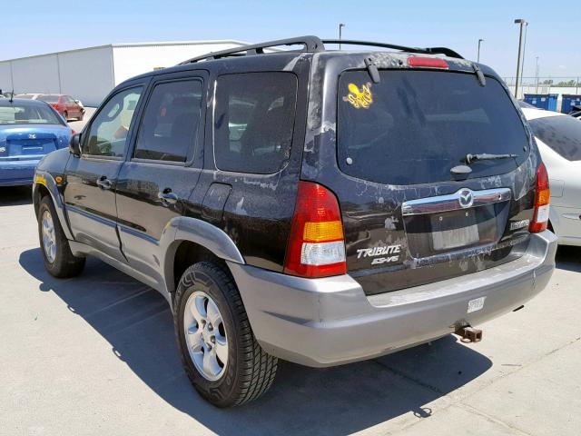 4F2YU08112KM45603 - 2002 MAZDA TRIBUTE LX BLACK photo 3