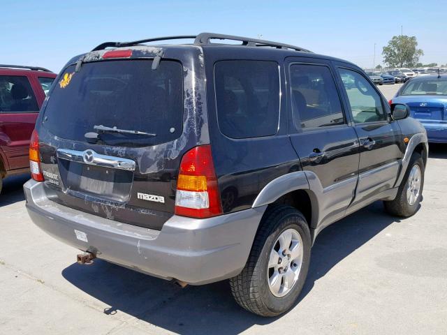 4F2YU08112KM45603 - 2002 MAZDA TRIBUTE LX BLACK photo 4