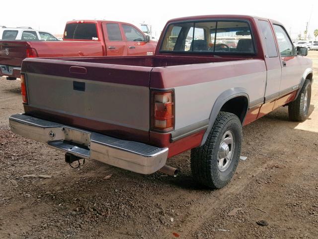 1B7GG23Y2RS561101 - 1994 DODGE DAKOTA TWO TONE photo 4