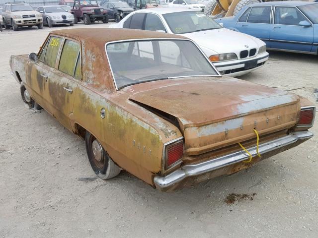 0000LL41B75161454 - 1967 DODGE DART BROWN photo 3