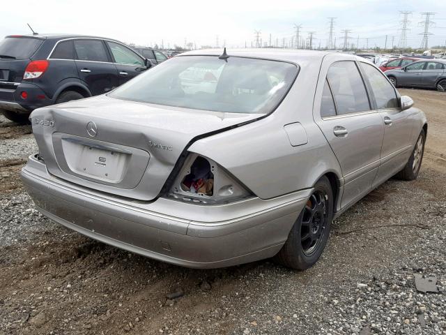 WDBNG83J84A405591 - 2004 MERCEDES-BENZ S 430 4MAT SILVER photo 4