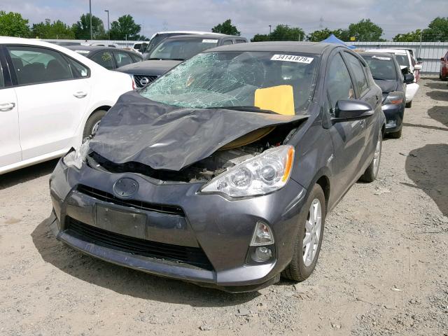 JTDKDTB36D1038158 - 2013 TOYOTA PRIUS C GRAY photo 2