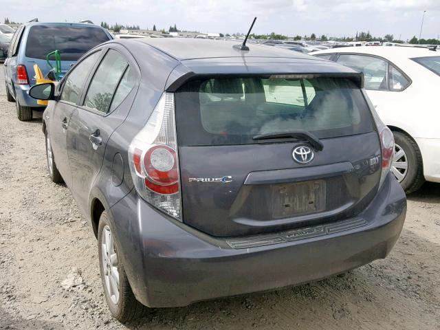 JTDKDTB36D1038158 - 2013 TOYOTA PRIUS C GRAY photo 3