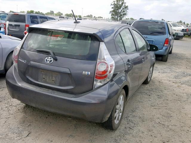 JTDKDTB36D1038158 - 2013 TOYOTA PRIUS C GRAY photo 4