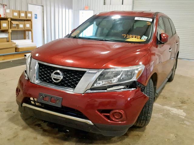 5N1AR2MN2EC728478 - 2014 NISSAN PATHFINDER MAROON photo 2