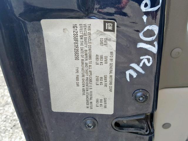 1G1ZS58F87F258290 - 2007 CHEVROLET MALIBU LS BLUE photo 10