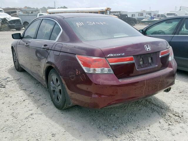 1HGCP2F47CA074630 - 2012 HONDA ACCORD LXP BURGUNDY photo 3