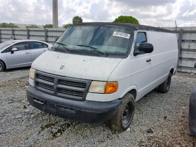 2B7HB11X91K536895 - 2001 DODGE RAM VAN B1 WHITE photo 2