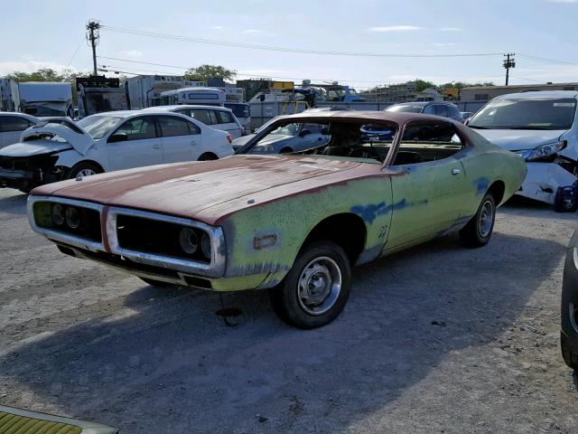 WH23G3G254492 - 1973 DODGE CHARGER GREEN photo 2