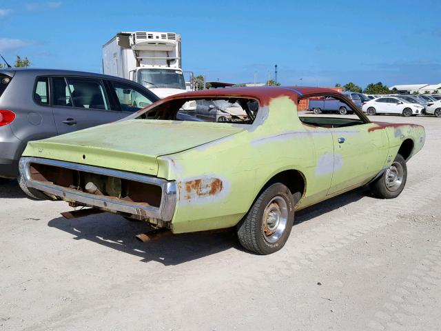 WH23G3G254492 - 1973 DODGE CHARGER GREEN photo 4