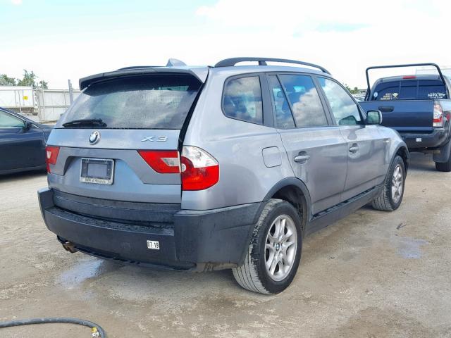 WBXPA73434WB29054 - 2004 BMW X3 2.5I GRAY photo 4