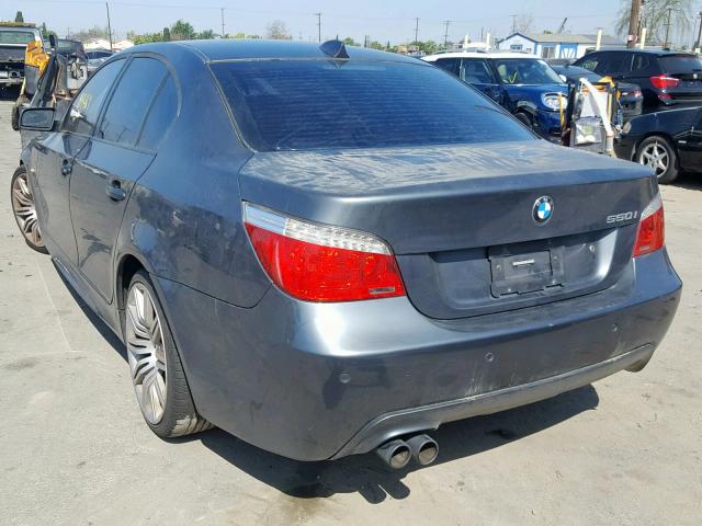 WBANW53548CT51266 - 2008 BMW 550 I GRAY photo 3