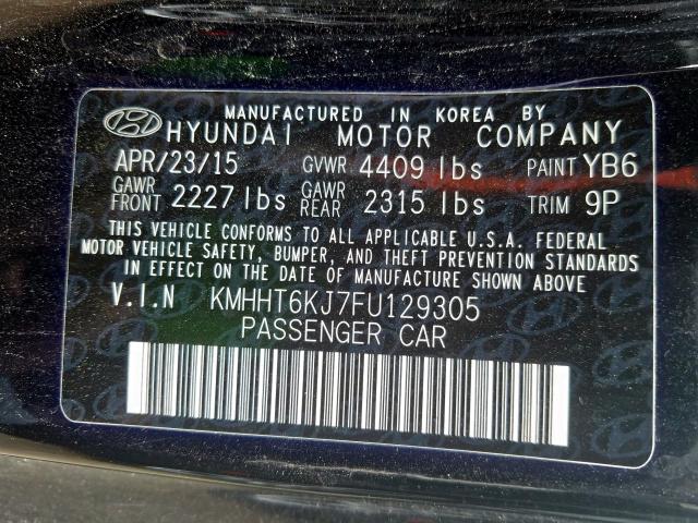 KMHHT6KJ7FU129305 - 2015 HYUNDAI GENESIS COUPE 3.8L  photo 10