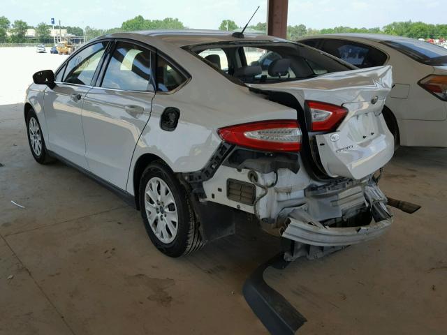 3FA6P0G72DR137512 - 2013 FORD FUSION S WHITE photo 3