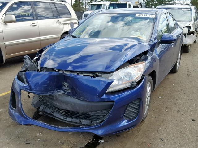 JM1BL1W71D1723933 - 2013 MAZDA 3 I BLUE photo 2