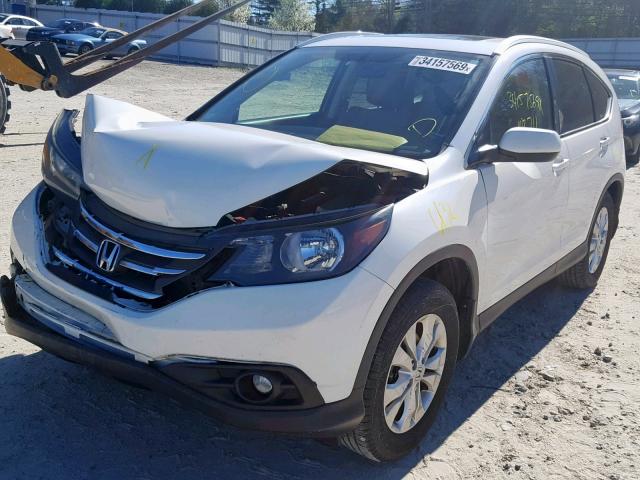 5J6RM4H7XCL042953 - 2012 HONDA CR-V EXL WHITE photo 2