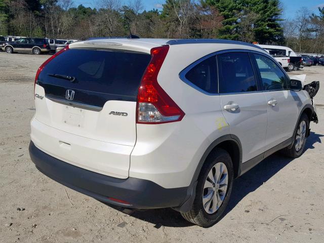 5J6RM4H7XCL042953 - 2012 HONDA CR-V EXL WHITE photo 4