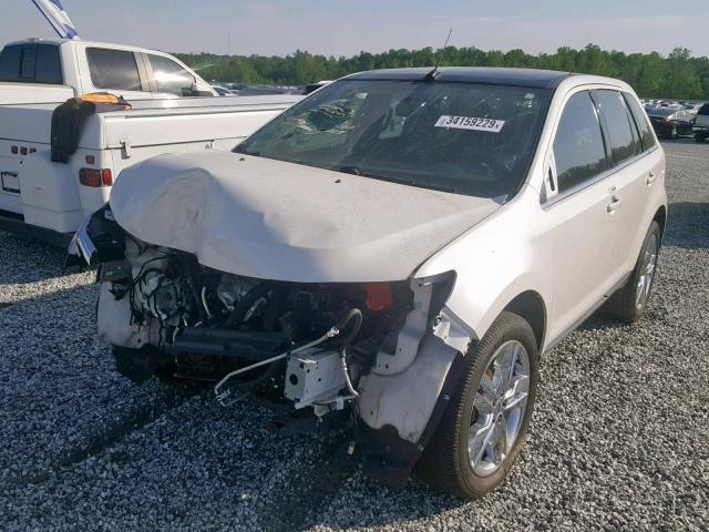 2FMDK3KC7EBA98658 - 2014 FORD EDGE LIMIT WHITE photo 2