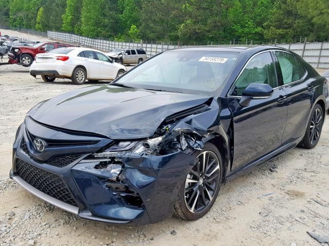 4T1B61HKXKU737135 - 2019 TOYOTA CAMRY XSE BLUE photo 2