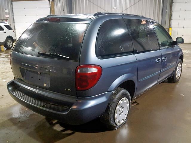 1C4GJ45381B151809 - 2001 CHRYSLER VOYAGER LX BLUE photo 4