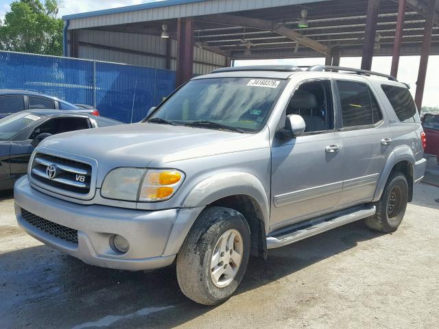 5TDZT38A31S007942 - 2001 TOYOTA SEQUOIA LI SILVER photo 2