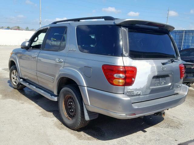 5TDZT38A31S007942 - 2001 TOYOTA SEQUOIA LI SILVER photo 3