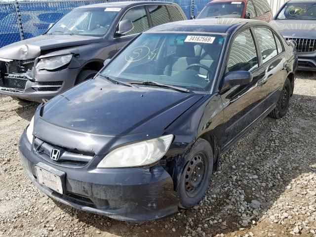 2HGES15434H923450 - 2004 HONDA CIVIC DX BLACK photo 2