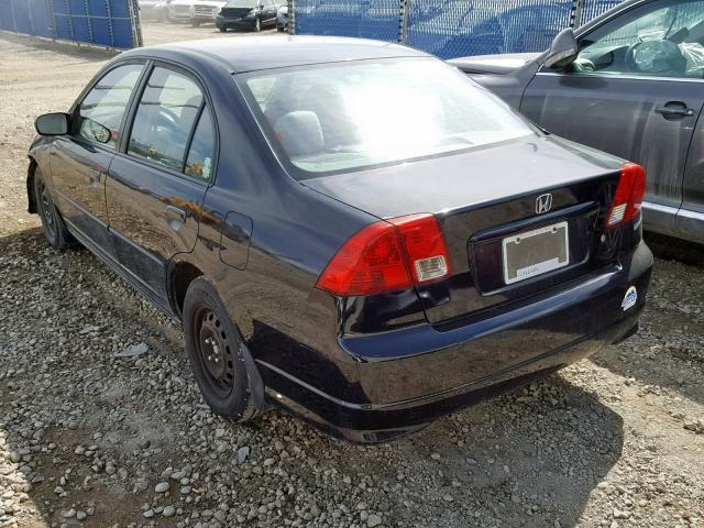 2HGES15434H923450 - 2004 HONDA CIVIC DX BLACK photo 3