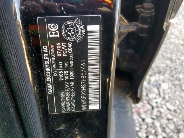 WDBRF92H87F857461 - 2007 MERCEDES-BENZ C 280 4MAT BLACK photo 10