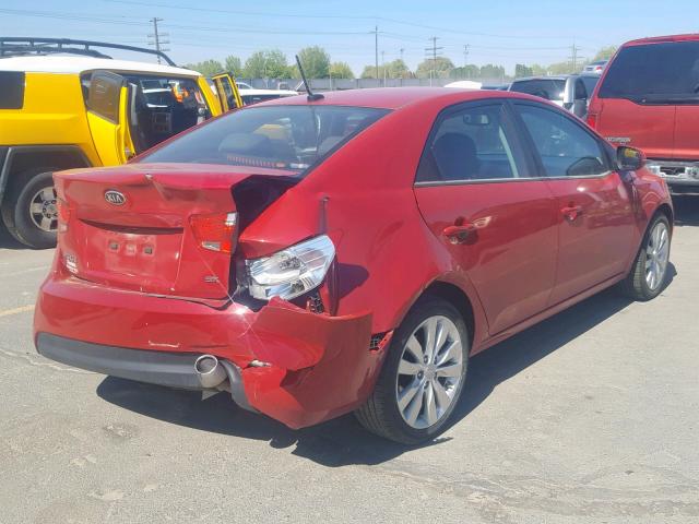 KNAFW4A36D5659165 - 2013 KIA FORTE SX RED photo 4