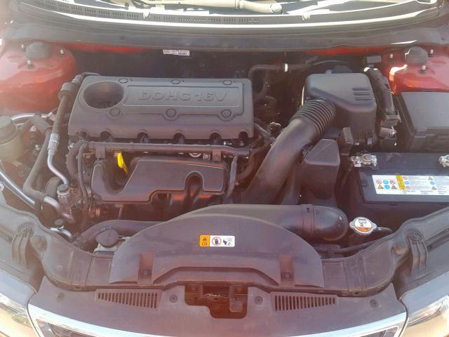 KNAFW4A36D5659165 - 2013 KIA FORTE SX RED photo 7