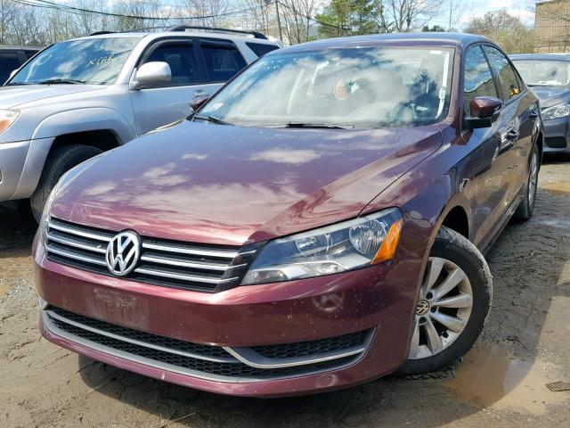 1VWAP7A34DC129233 - 2013 VOLKSWAGEN PASSAT S BURGUNDY photo 2